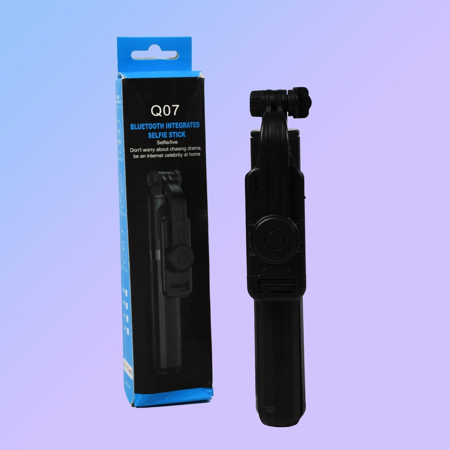 Selfie stick with compact tripod base and Bluetooth remote Selfie stick with compact tripod base and Bluetooth remote
